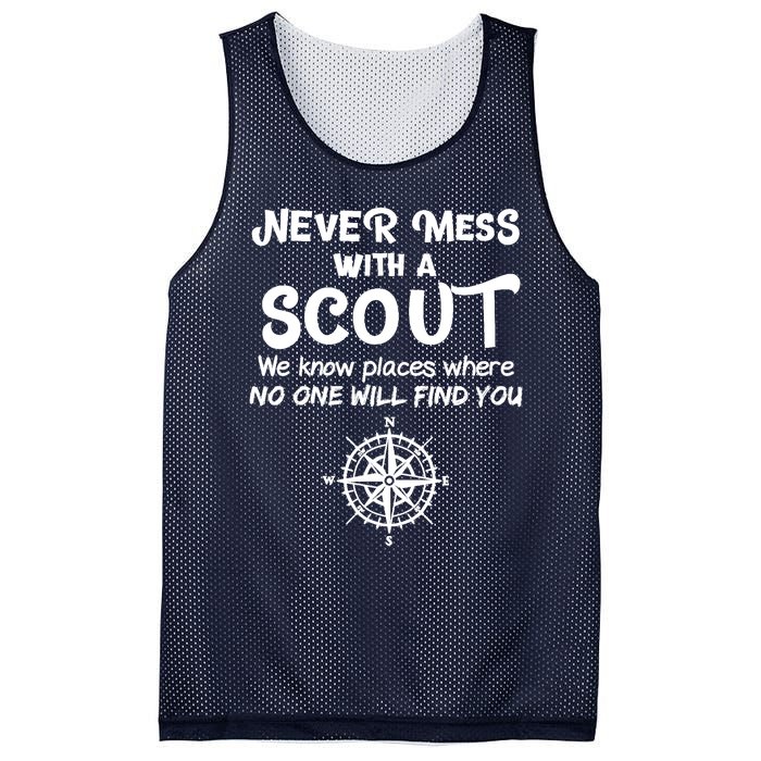 Never Mess With A Scout Mesh Reversible Basketball Jersey Tank