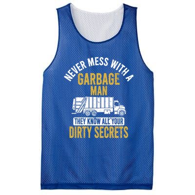 Never Mess With A Garbage Funny Trash Truck Driver Great Gift Mesh Reversible Basketball Jersey Tank