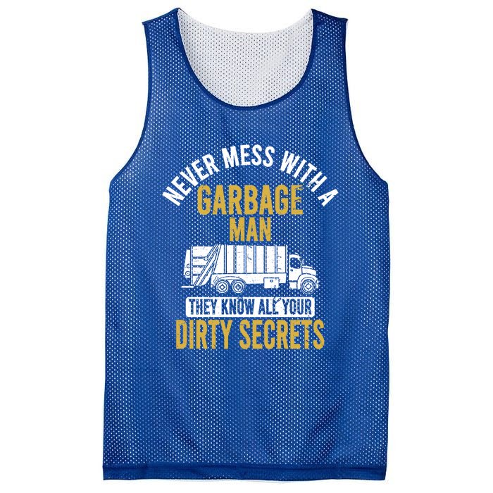 Never Mess With A Garbage Funny Trash Truck Driver Great Gift Mesh Reversible Basketball Jersey Tank