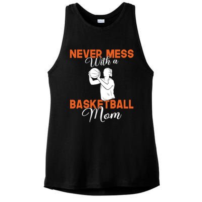 Never Mess With A Basketball Mom Gift Ladies PosiCharge Tri-Blend Wicking Tank