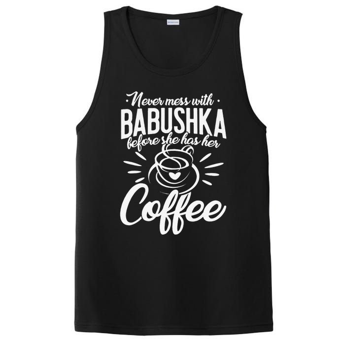 Never Mess With Babushka Coffee Russian Grandma Mother's Day PosiCharge Competitor Tank