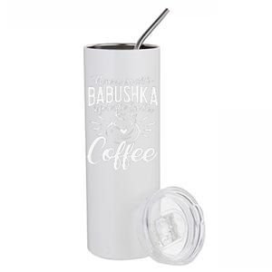 Never Mess With Babushka Coffee Russian Grandma Mother's Day Stainless Steel Tumbler