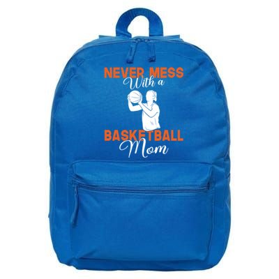 Never Mess With A Basketball Mom Gift 16 in Basic Backpack