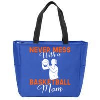 Never Mess With A Basketball Mom Gift Zip Tote Bag