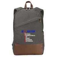 No MaAm Yes Maam Married With For Children Cotton Canvas Backpack