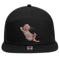 Naked Molerat Zookeeper Safari Animal Lover Mole Rat 7 Panel Mesh Trucker Snapback Hat