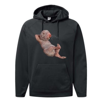 Naked Molerat Zookeeper Safari Animal Lover Mole Rat Performance Fleece Hoodie