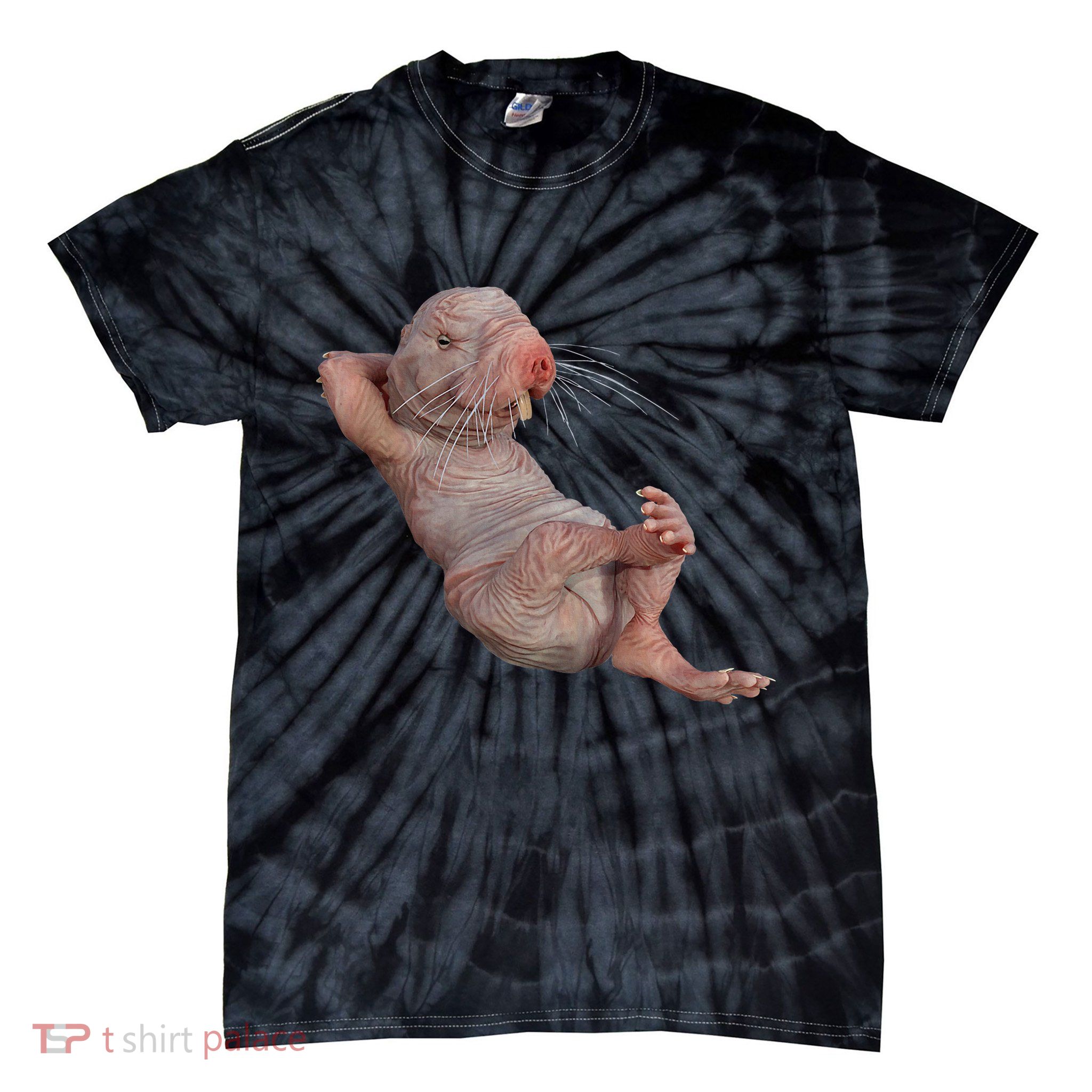 Naked Molerat Zookeeper Safari Animal Lover Mole Rat Tie-Dye T-Shirt