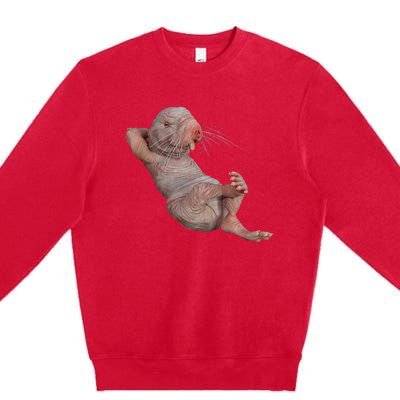 Naked Molerat Zookeeper Safari Animal Lover Mole Rat Premium Crewneck Sweatshirt