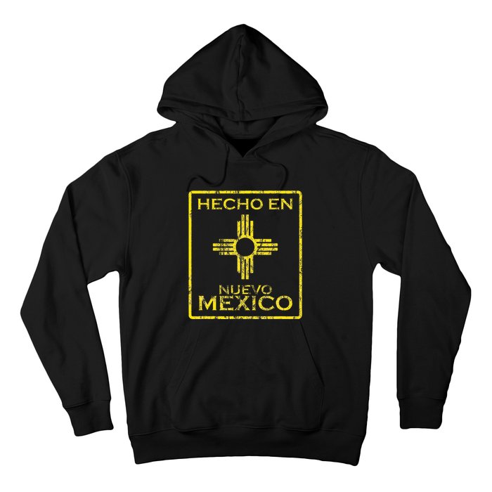 New Mexico Zia Symbol Distressed Hecho En New Mexico Hoodie