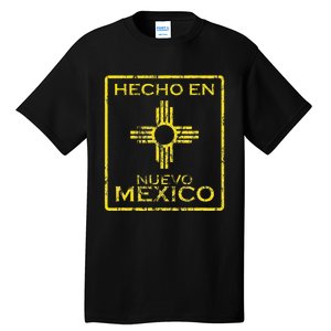 New Mexico Zia Symbol Distressed Hecho En New Mexico Tall T-Shirt