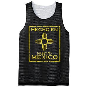 New Mexico Zia Symbol Distressed Hecho En New Mexico Mesh Reversible Basketball Jersey Tank