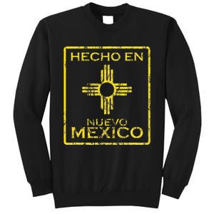 New Mexico Zia Symbol Distressed Hecho En New Mexico Tall Sweatshirt