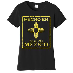 New Mexico Zia Symbol Distressed Hecho En New Mexico Women's T-Shirt