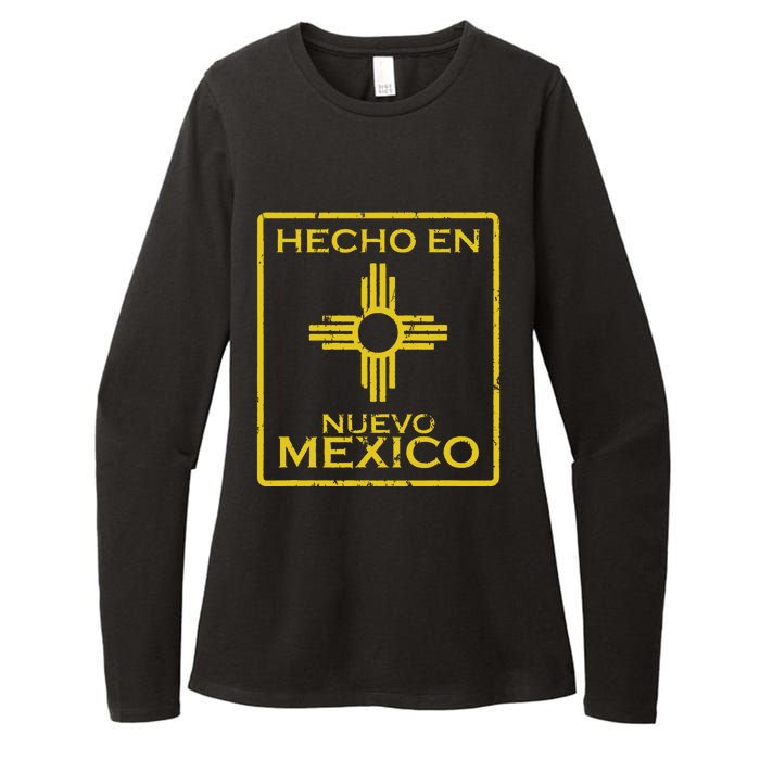 New Mexico Zia Symbol Distressed Hecho En New Mexico Womens CVC Long Sleeve Shirt