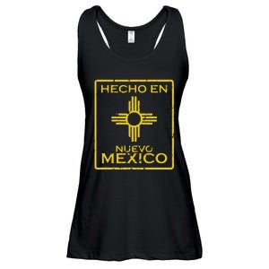 New Mexico Zia Symbol Distressed Hecho En New Mexico Ladies Essential Flowy Tank