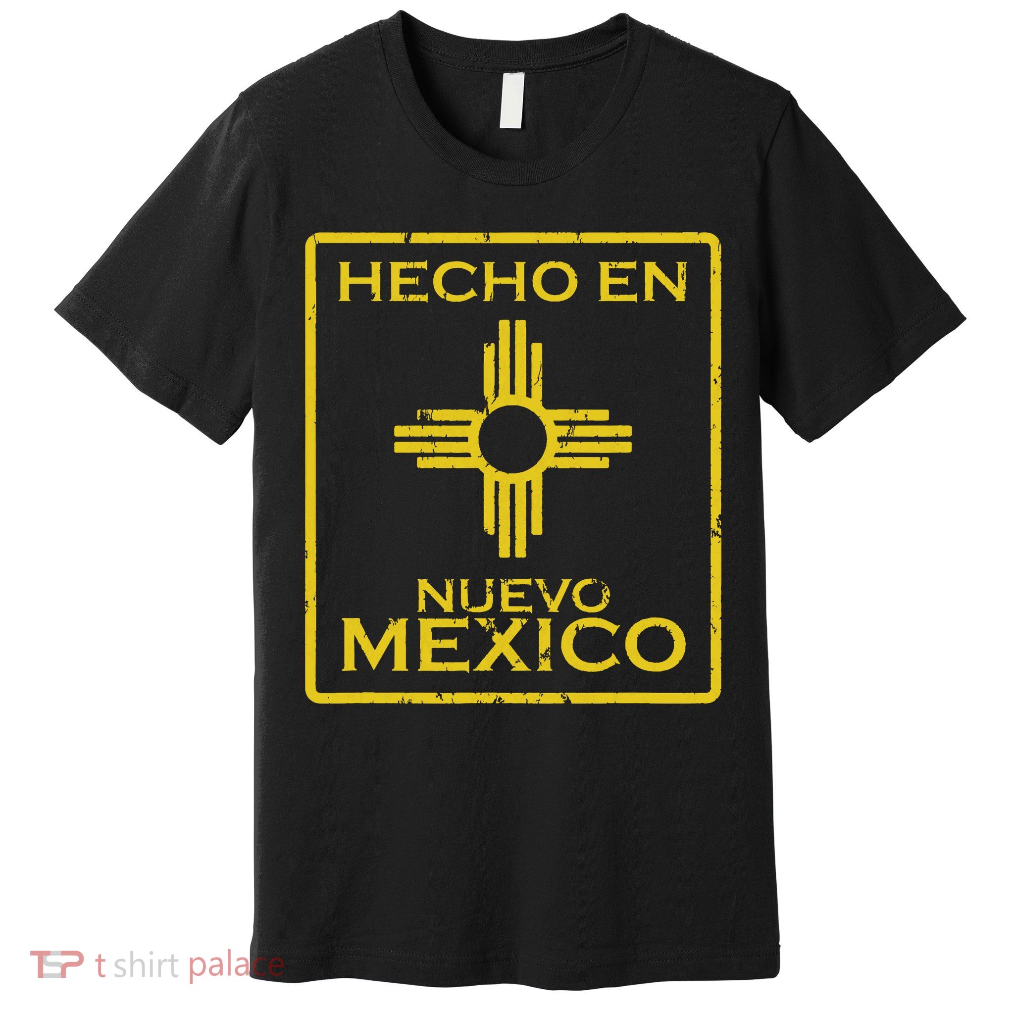 New Mexico Zia Symbol Distressed Hecho En New Mexico Premium T-Shirt
