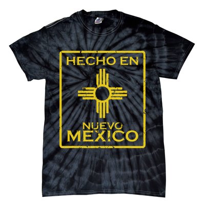 New Mexico Zia Symbol Distressed Hecho En New Mexico Tie-Dye T-Shirt