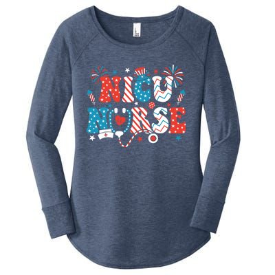 Nicu Nurse 4Th Of July American Flag Patriotic Nicu Nurse Gift Women's Perfect Tri Tunic Long Sleeve Shirt