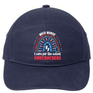 NICU Nurse 4th July I Care for the Cutest Firecrackers 7-Panel Snapback Hat