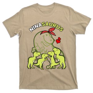 Ninasaurus Nina 4 Dinosaur Mother's Day T-Shirt