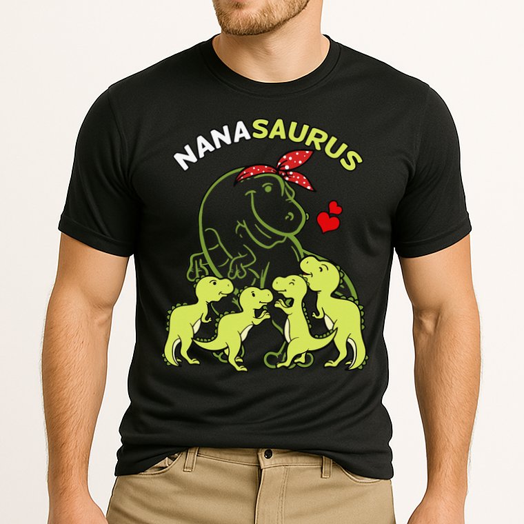 Nanasaurus Nana 4  Dinosaur Mother's Day Performance Shirt