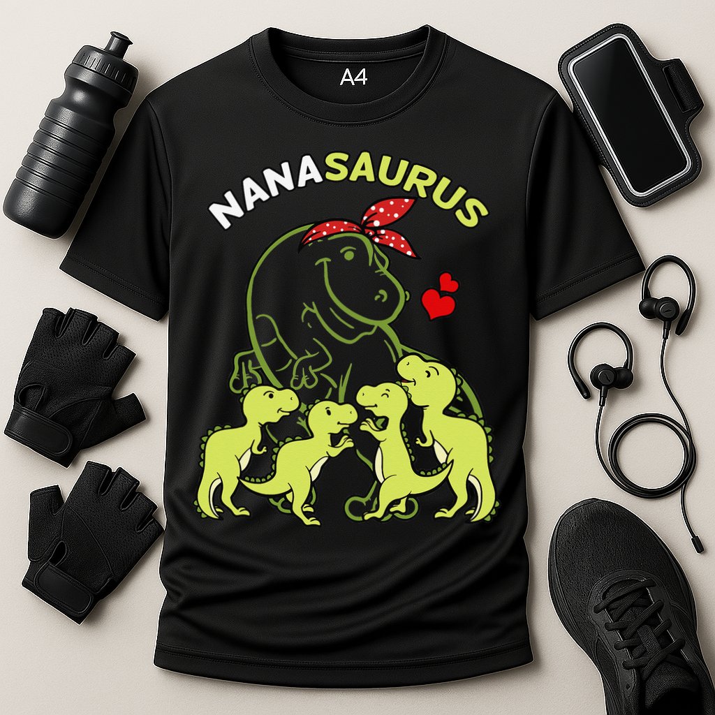 Nanasaurus Nana 4  Dinosaur Mother's Day Performance Shirt