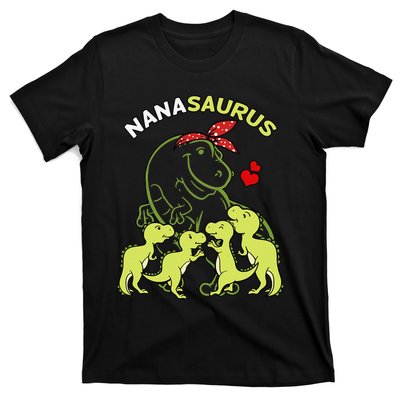 Nanasaurus Nana 4  Dinosaur Mother's Day T-Shirt