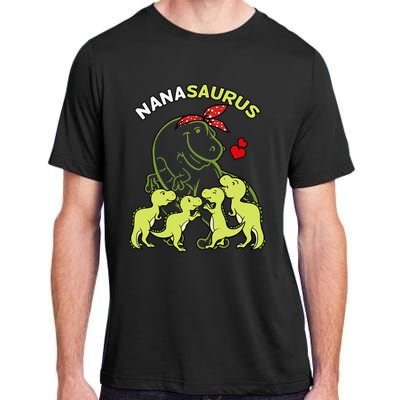 Nanasaurus Nana 4  Dinosaur Mother's Day Adult ChromaSoft Performance T-Shirt