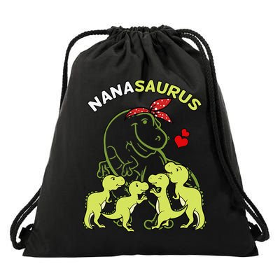 Nanasaurus Nana 4  Dinosaur Mother's Day Drawstring Bag