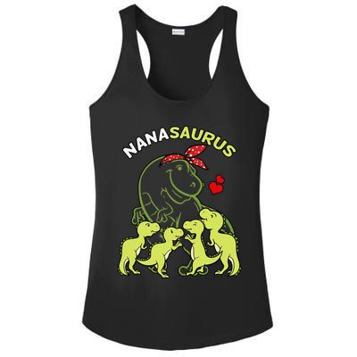 Nanasaurus Nana 4  Dinosaur Mother's Day Ladies PosiCharge Competitor Racerback Tank