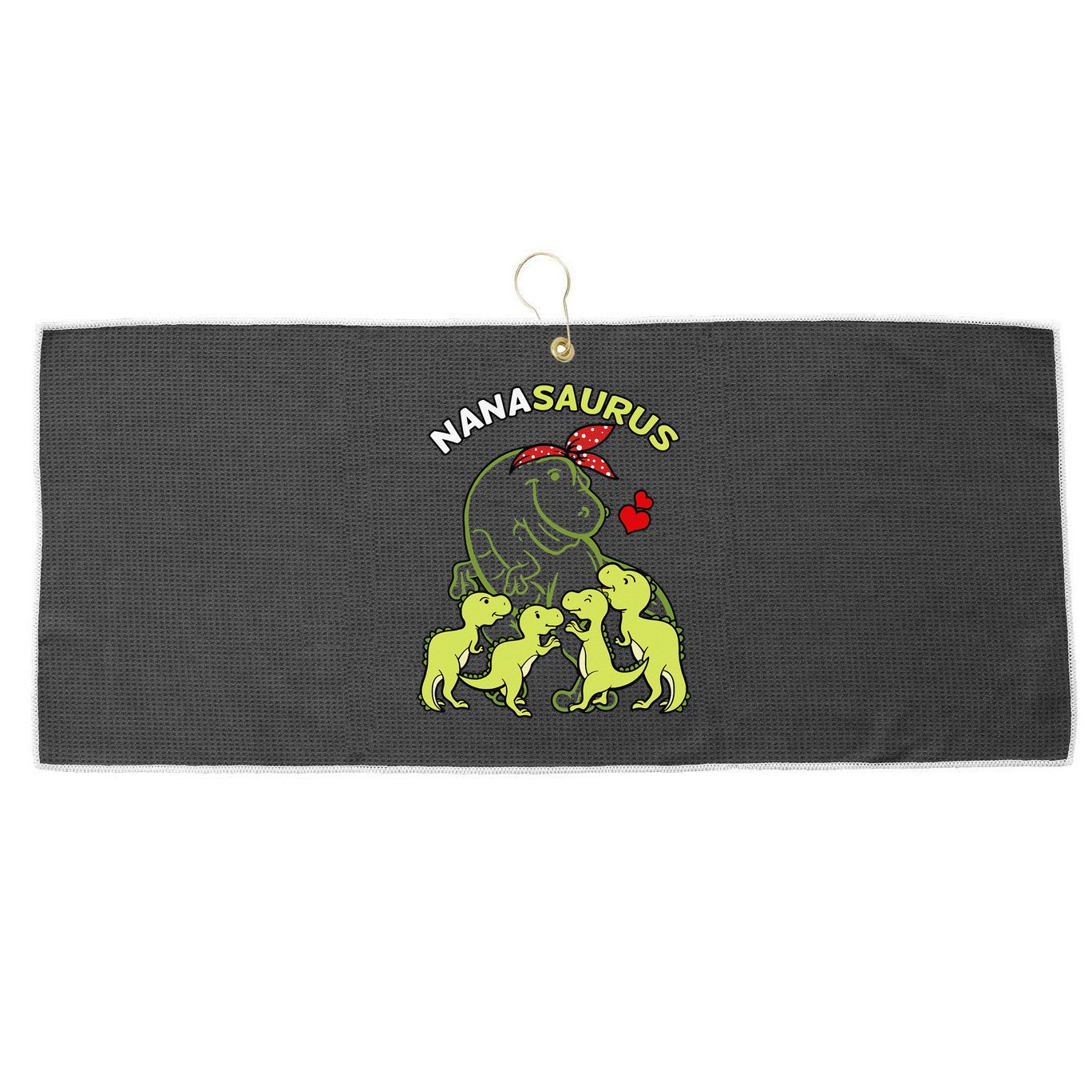 Nanasaurus Nana 4  Dinosaur Mother's Day Large Microfiber Waffle Golf Towel