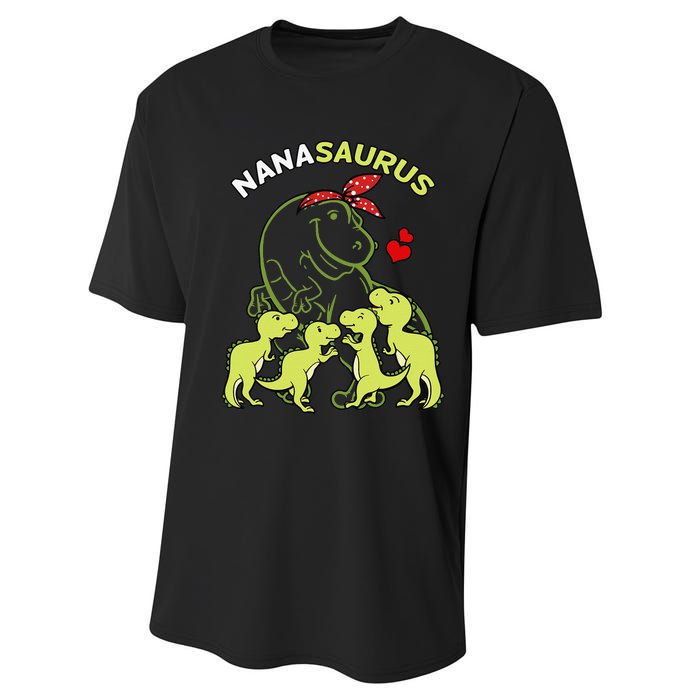 Nanasaurus Nana 4  Dinosaur Mother's Day Performance Sprint T-Shirt