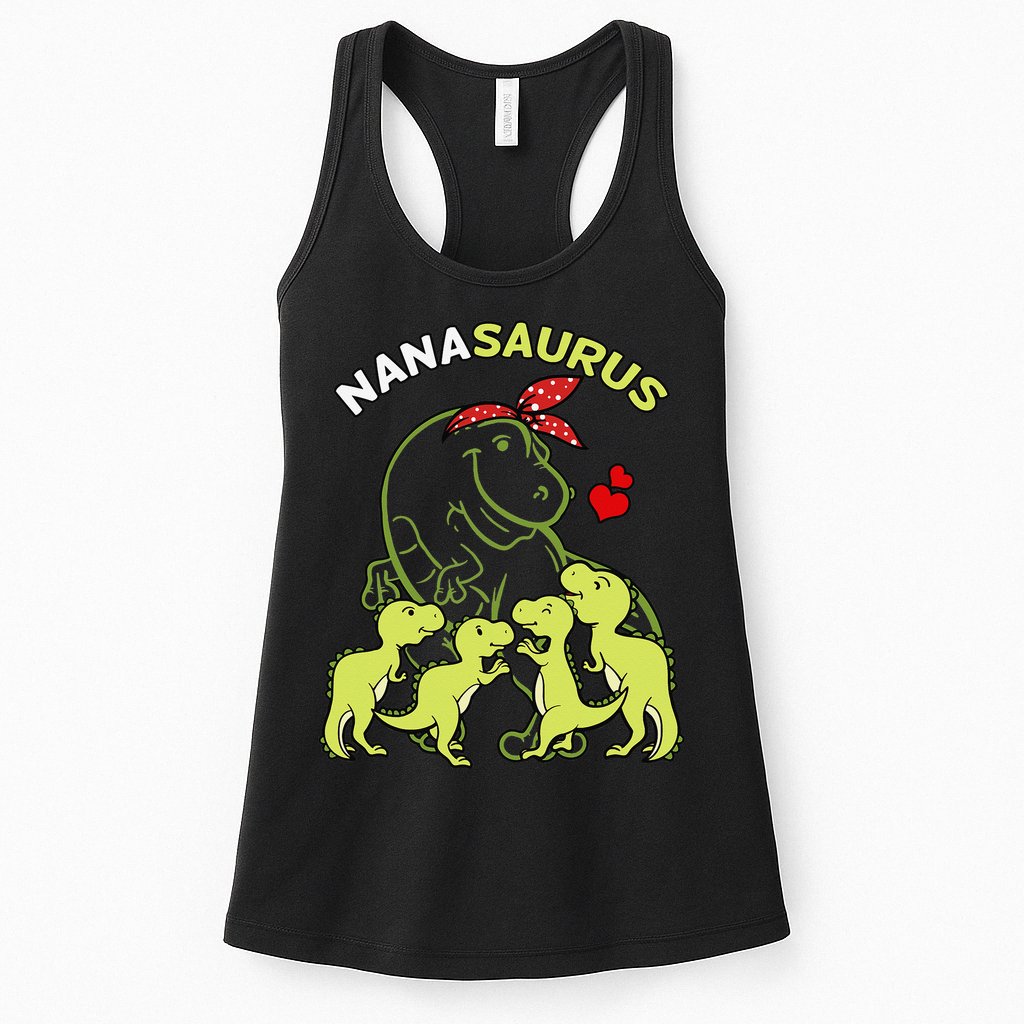 Nanasaurus Nana 4  Dinosaur Mother's Day Womens Tank Top