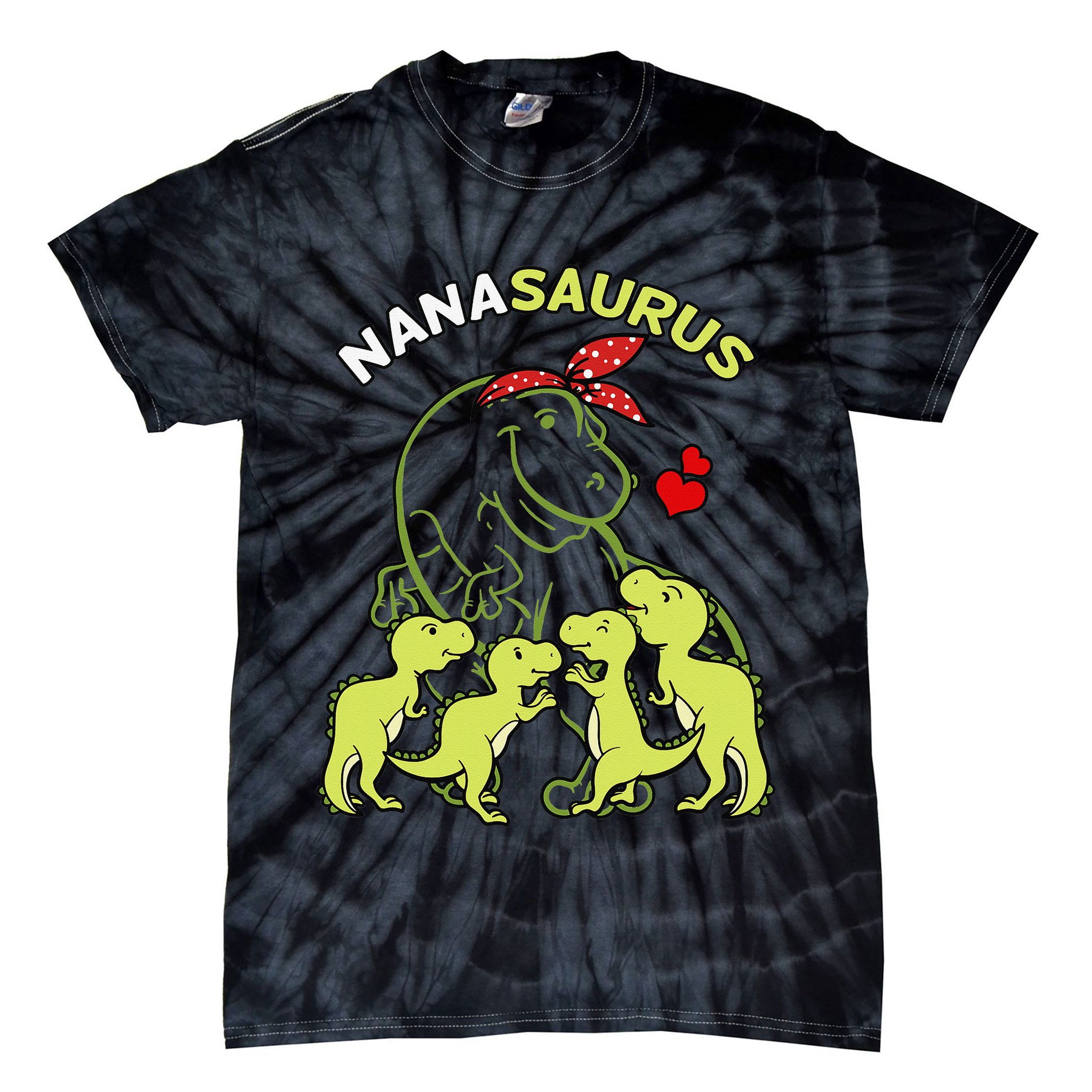 Nanasaurus Nana 4  Dinosaur Mother's Day Tie-Dye T-Shirt