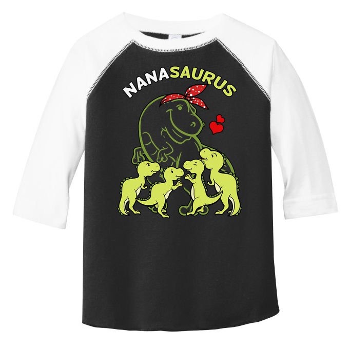 Nanasaurus Nana 4  Dinosaur Mother's Day Toddler Fine Jersey T-Shirt