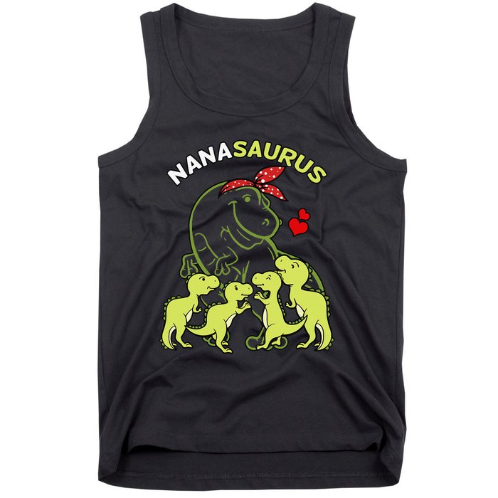 Nanasaurus Nana 4  Dinosaur Mother's Day Tank Top