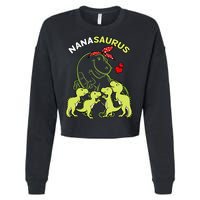 Nanasaurus Nana 4  Dinosaur Mother's Day Cropped Pullover Crew