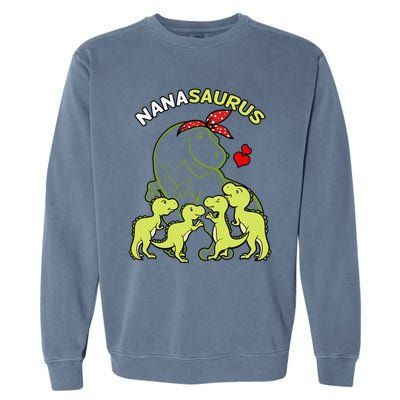 Nanasaurus Nana 4  Dinosaur Mother's Day Garment-Dyed Sweatshirt