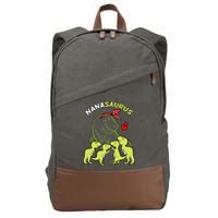 Nanasaurus Nana 4  Dinosaur Mother's Day Cotton Canvas Backpack