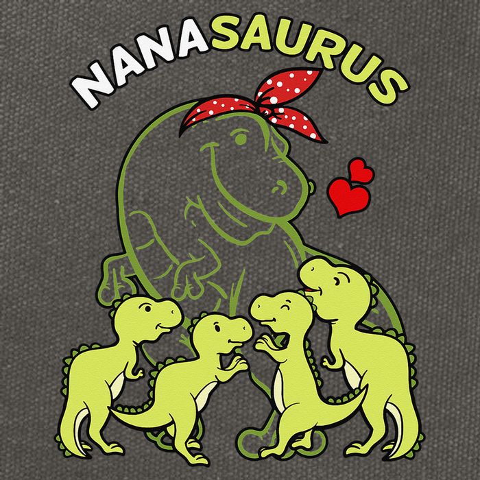 Nanasaurus Nana 4  Dinosaur Mother's Day Cotton Canvas Backpack