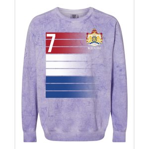 Nederland Number 7 Flag Logo Colorblast Crewneck Sweatshirt