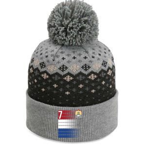 Nederland Number 7 Flag Logo The Baniff Cuffed Pom Beanie