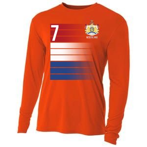 Nederland Number 7 Flag Logo Cooling Performance Long Sleeve Crew