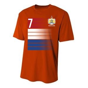 Nederland Number 7 Flag Logo Performance Sprint T-Shirt