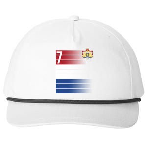 Nederland Number 7 Flag Logo Snapback Five-Panel Rope Hat