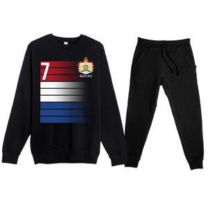 Nederland Number 7 Flag Logo Premium Crewneck Sweatsuit Set