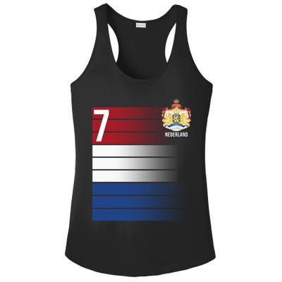 Nederland Number 7 Flag Logo Ladies PosiCharge Competitor Racerback Tank