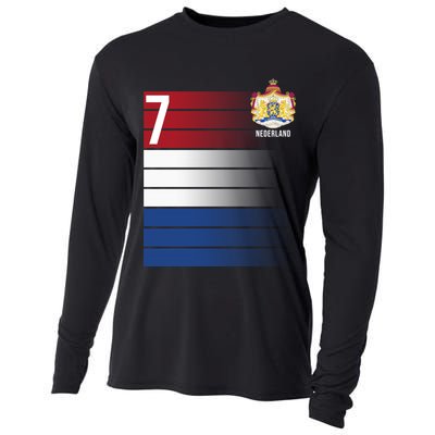 Nederland Number 7 Flag Logo Cooling Performance Long Sleeve Crew