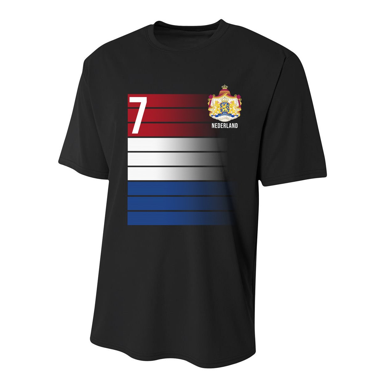 Nederland Number 7 Flag Logo Youth Performance Sprint T-Shirt